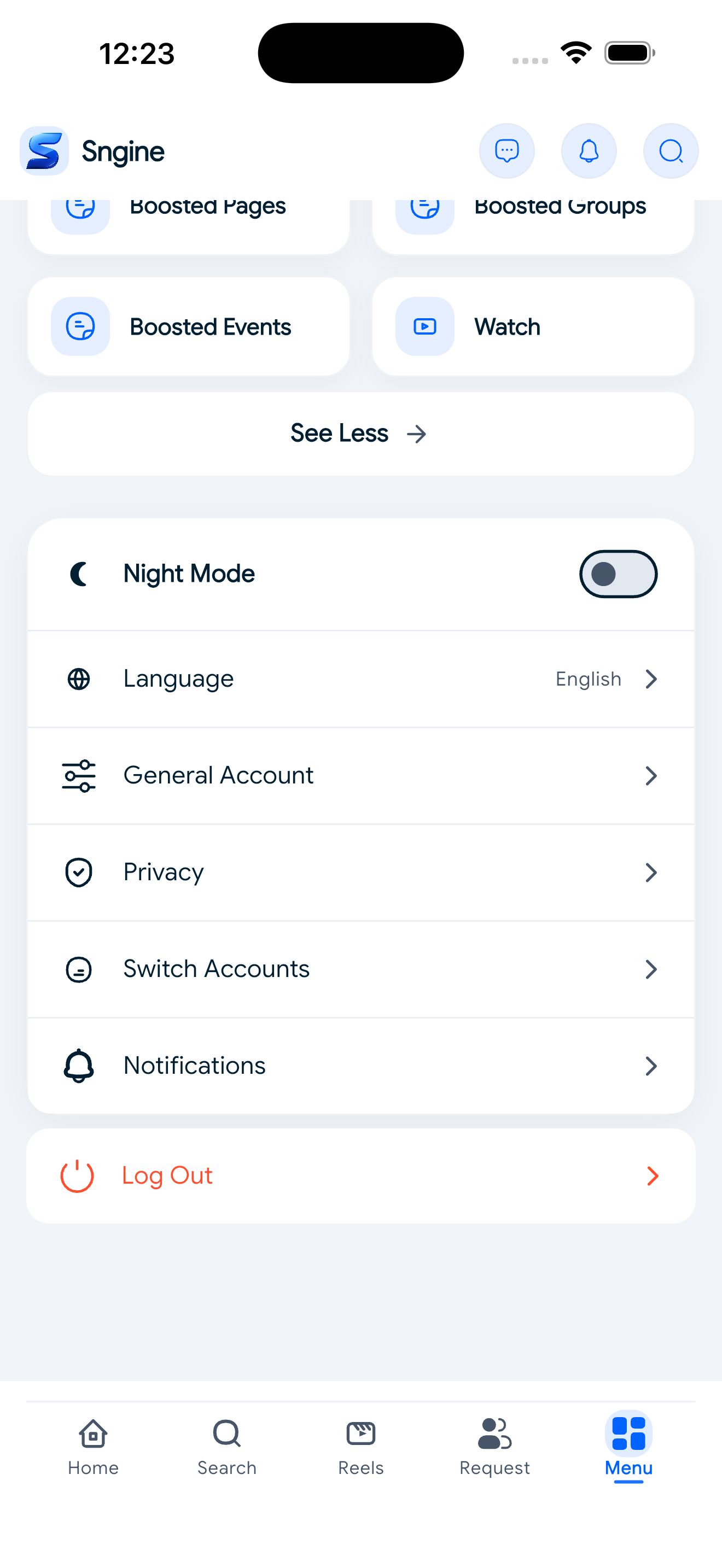 Sngine Timeline – Flutter Social Networking App (Android & iOS) mobile preview